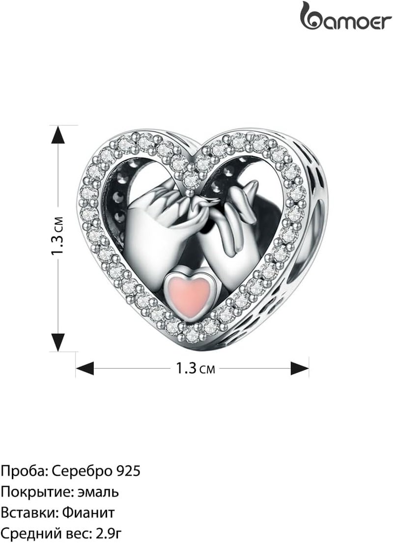 VOROCO Store 925 Sterling Silver Love Heart Charm for Charm Bracelet, Christmas Mother's Day Birthday Perfect Jewelry Gifts for Mom Grandma Daughter Friend Sister - Image 5